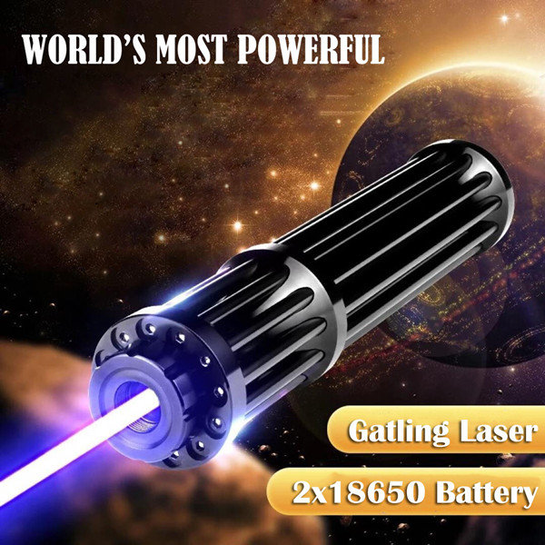 3000mW 450nm Blue Laser Pointer Powerful Gatling Plus